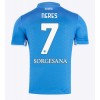 SSC Napoli David Neres #7 Hemmatröja 2024-25 Korta ärmar